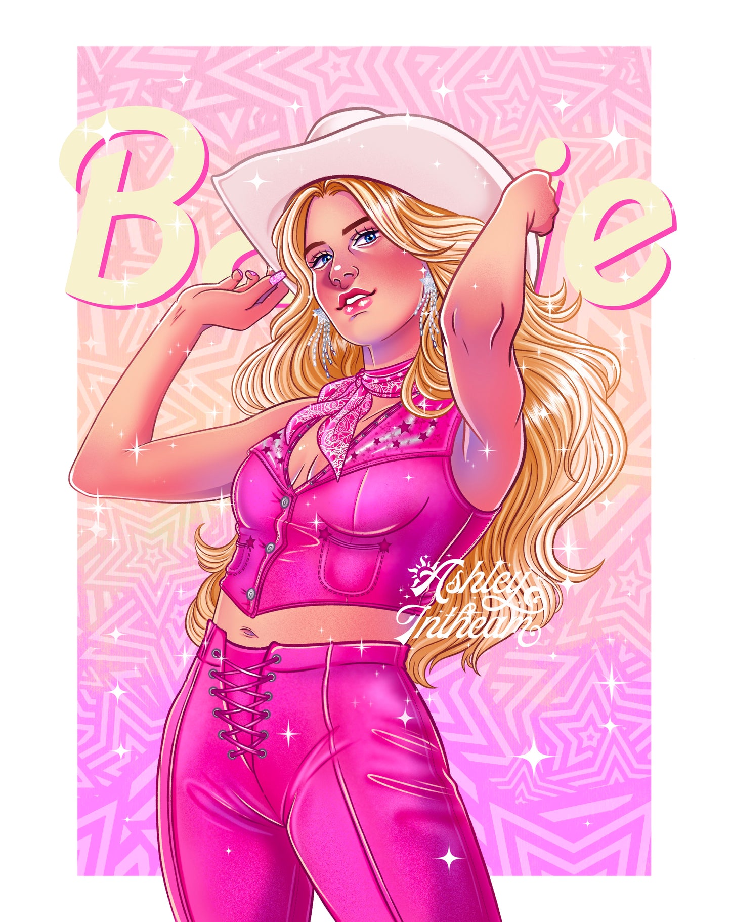 π Cowgirl Barbie - 11" x 14" Print π