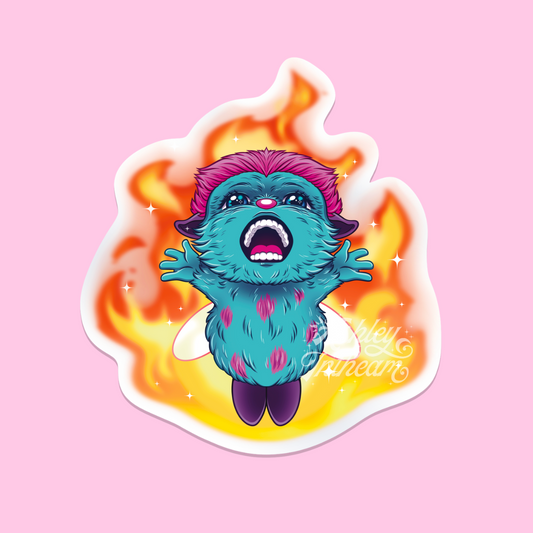 🔥 Bibble on Fire Sticker – Unleash the Chaos!