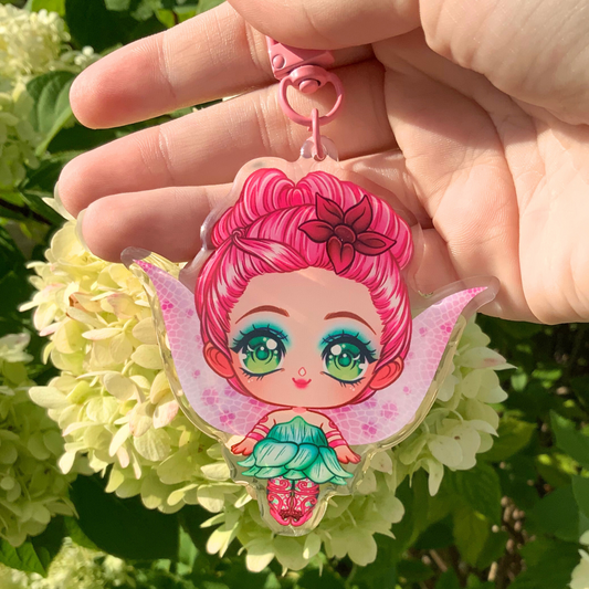 🌺 Chibi Dahlia Acrylic Keychain