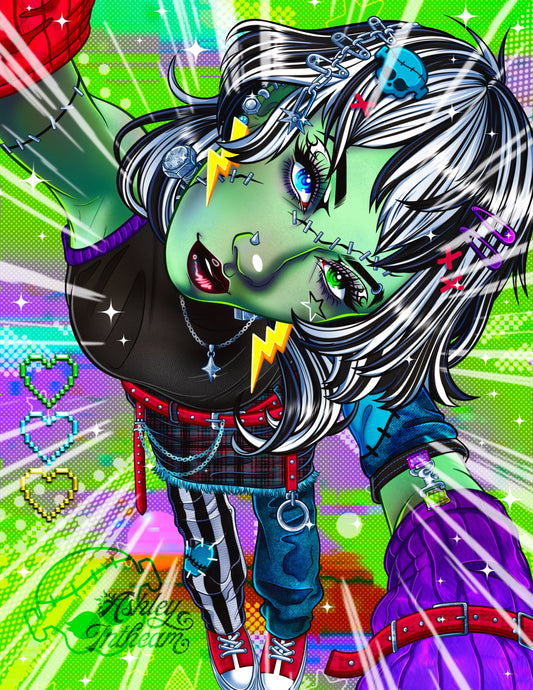 ⚡Punk Frankie Stein - 8.5" x 11" Print⚡