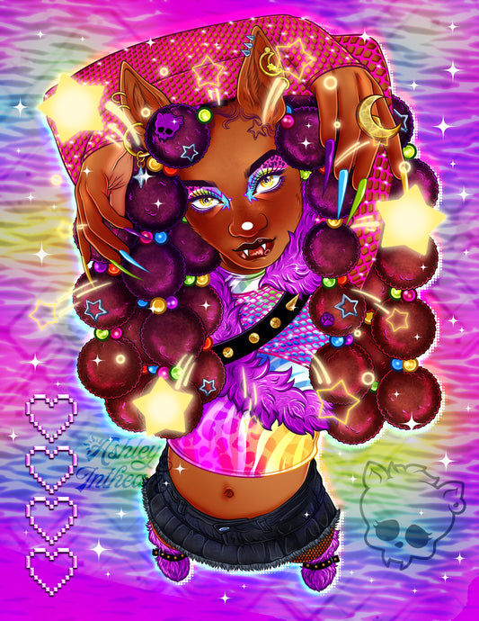 🌙 Rave Clawdeen - 8.5" x 11" Print🌙