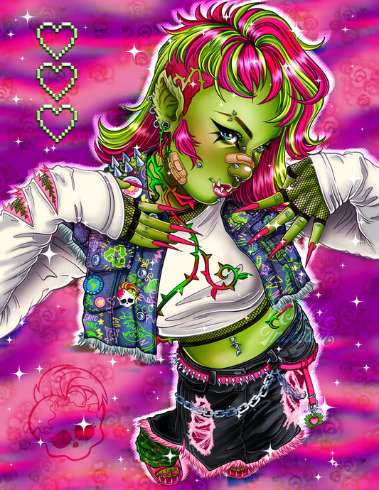 🌱 Eco Punk Venus - 8.5" x 11" Print 💀