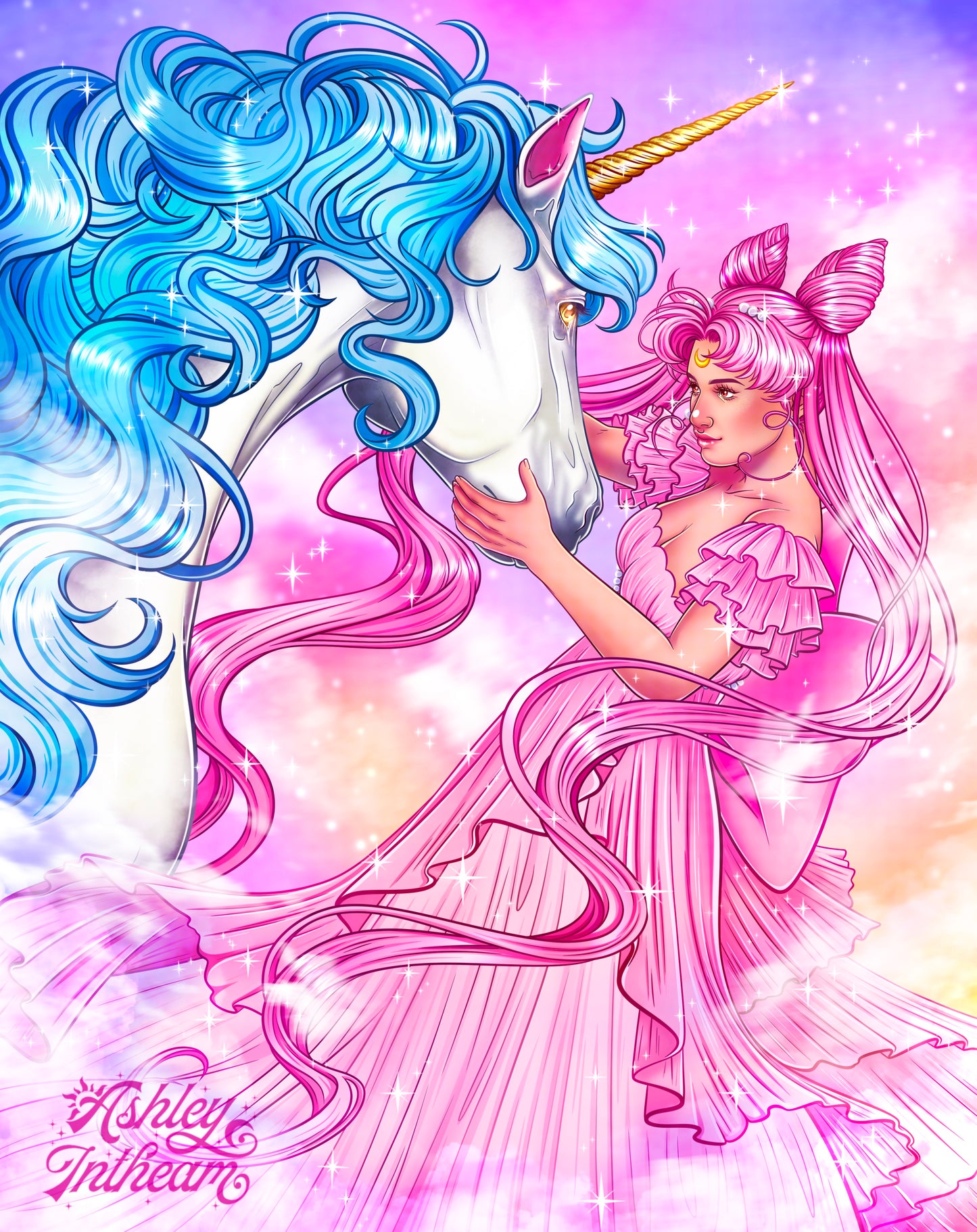 🌙 Chibiusa & Helios - 11" x 14" Print🌙