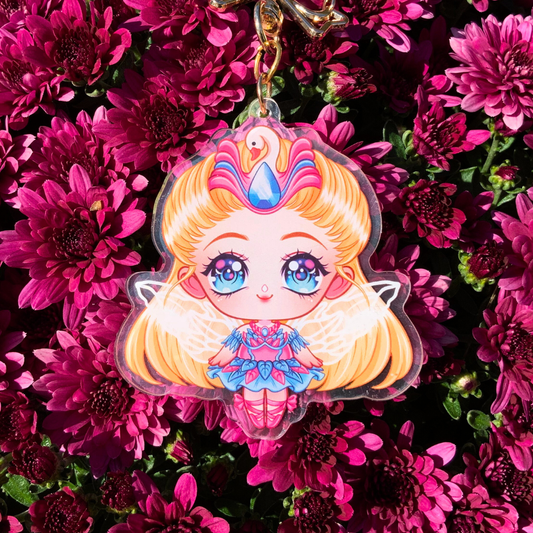 🦢 Chibi Odette Acrylic Keychain – Barbie in Swan Lake