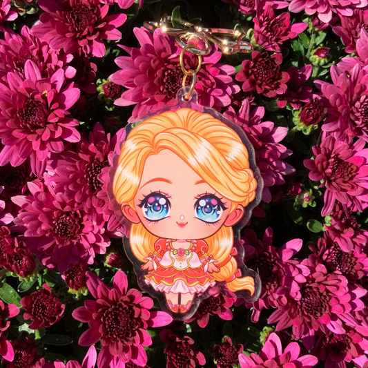 🌸 Chibi Genevieve Acrylic Keychain – Barbie and The Twelve Dancing Princesses