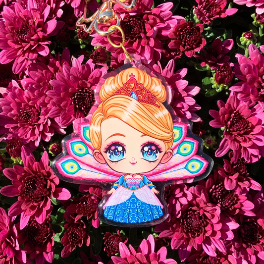 🦚 Chibi Rosella Acrylic Keychain - Barbie as the Island Princess