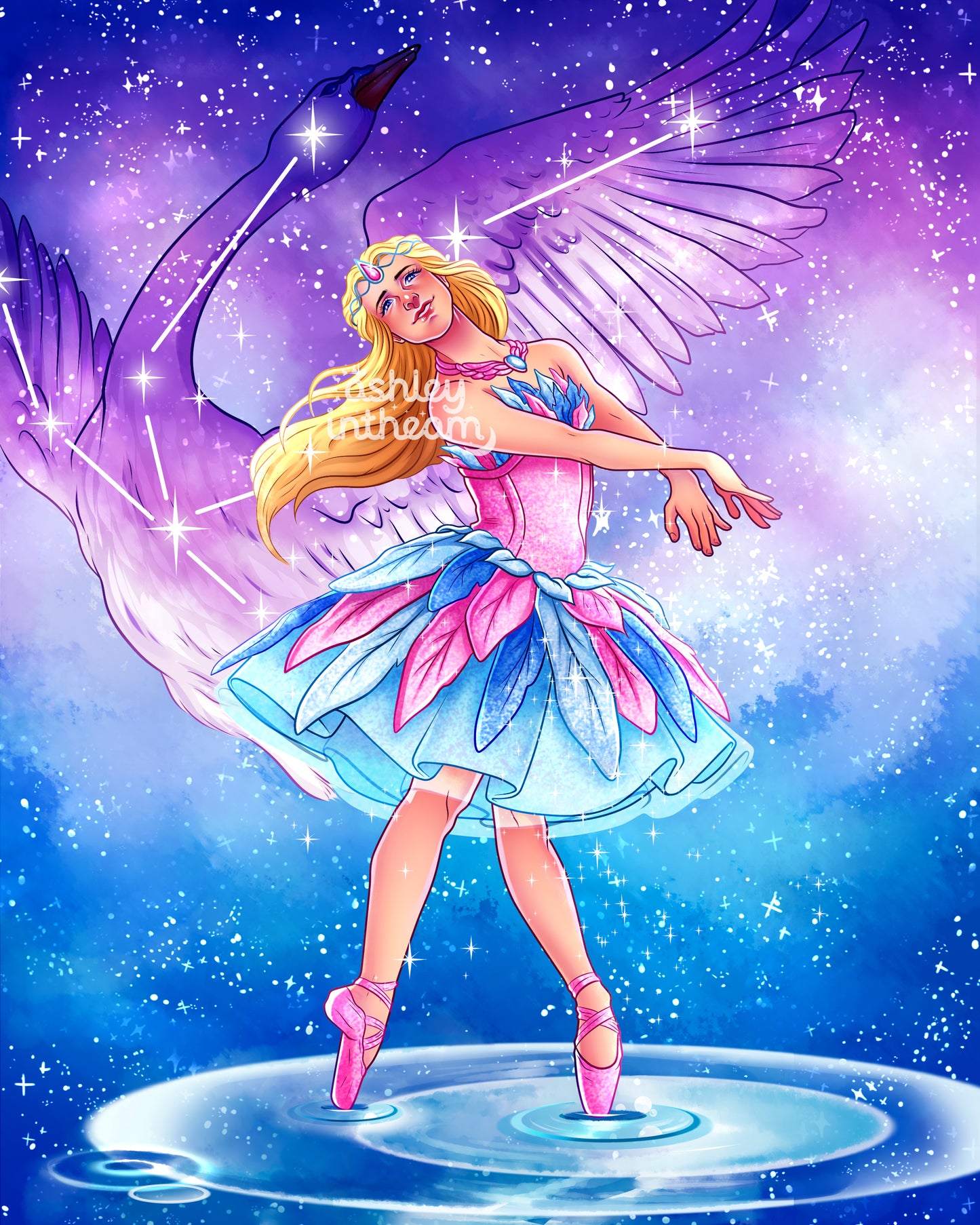 🦢 Odette & Cygnus - 8" x 10"  Print🦢